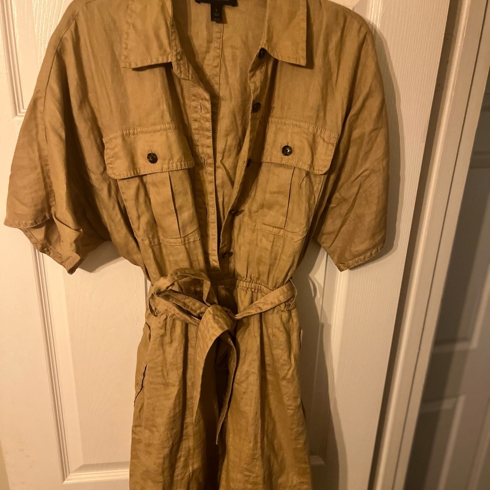 Banana Republic Linen Utility Dress Size Large